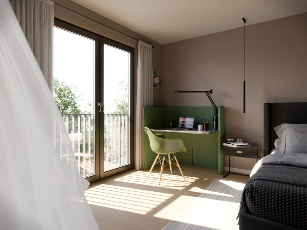 Visualisierung eines Home-Offices mit Vitra Möbeln.
